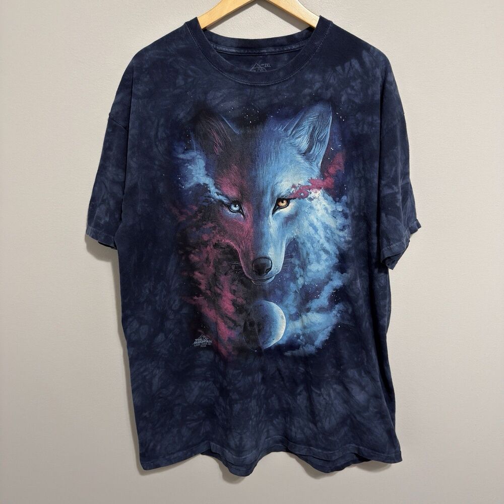 The Mountain Tie Dyed Wolf Graphic T Shirt Size 2XL